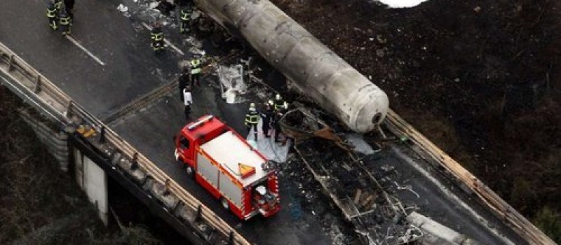 analisi e stima danni  - autocisterna in fiamme in autostrada